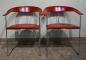 PAIR ARRBEN, ITALIAN RED LEATH