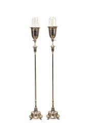 PAIR ART DECO CHROME WATERFALL