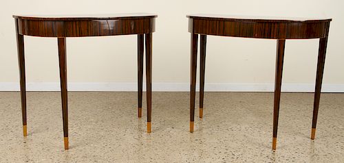PAIR ART DECO MACASSAR VENEERED