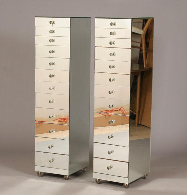 Pair Art Deco mirrored