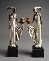 PAIR ART DECO STYLE COMPOSITIO