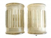 PAIR, ART DECO STYLE GLASS DEM