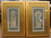 PAIR ART DECO STYLE MIXED MEDI
