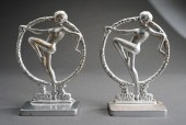 PAIR ART DECO STYLE SILVERED B