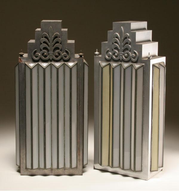 Pair Art Deco theatre lights;