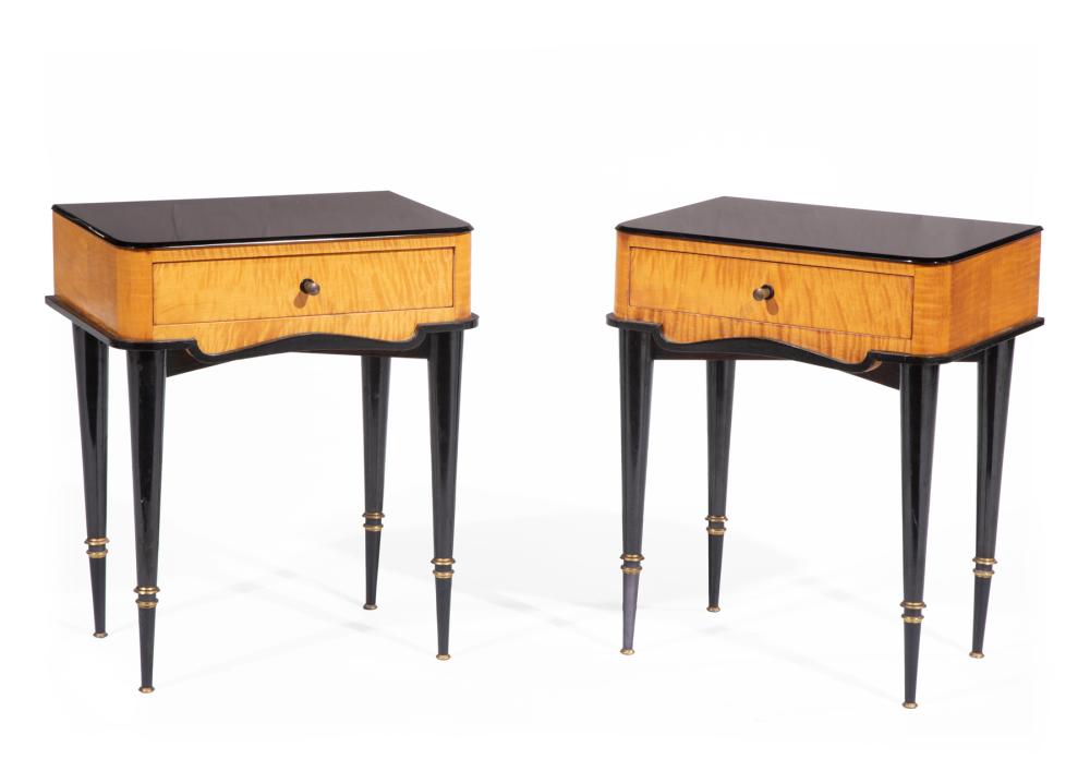 PAIR ART MODERNE EBONIZED AND BIRCH