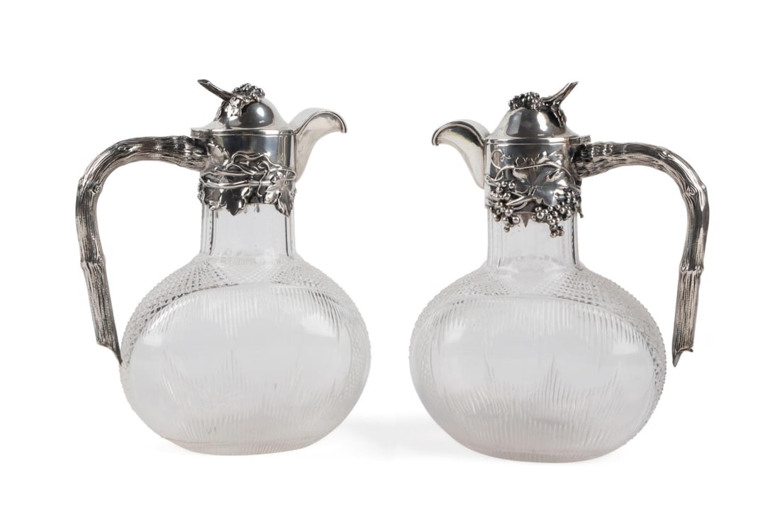 PAIR ART NOUVEAU .800 SILVER