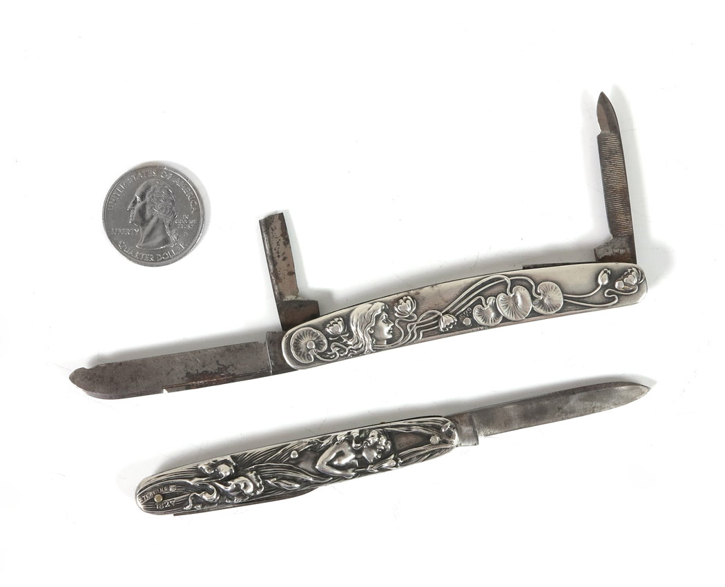 PAIR ART NOUVEAU STERLING POCKET