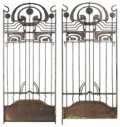 Pair Art Nouveau Wrought Iron