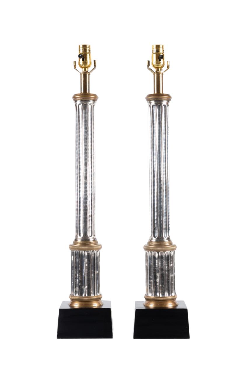 PAIR ARTERIORS SILVERPLATE COLUMNAR