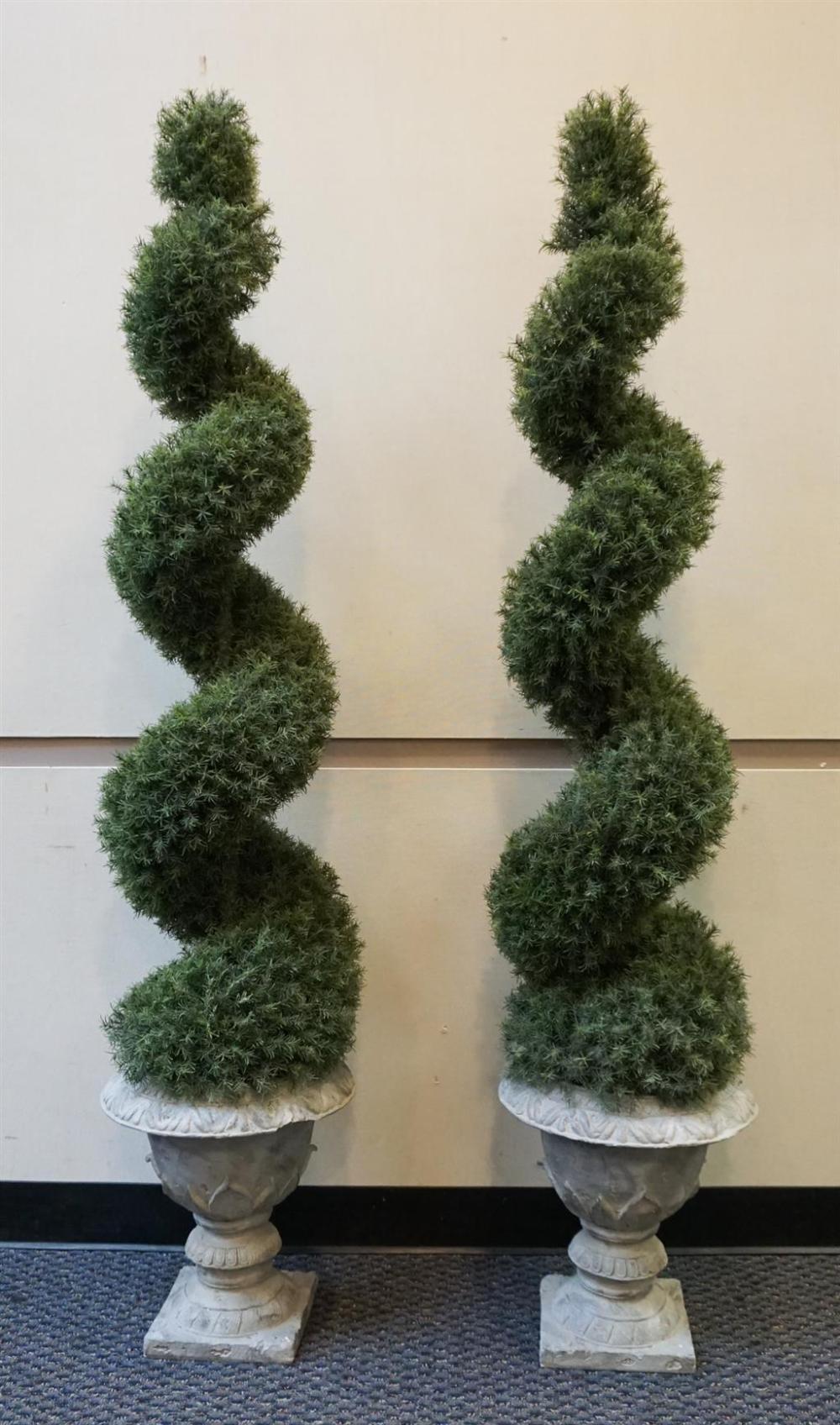 PAIR ARTIFICIAL CYPRESS SPIRALING