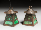 PAIR ARTS & CRAFTS HAMMERED CO