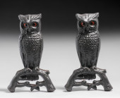 PAIR ARTS & CRAFTS OWL CAST IR