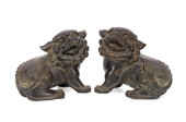 PAIR, ASIAN PATINATED BRONZE S