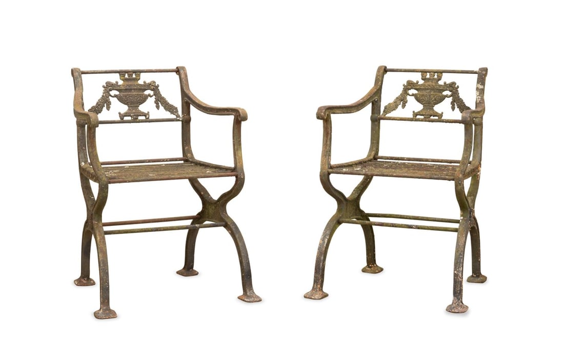 PAIR ATTRIB. W.A. SNOW CAST IRON