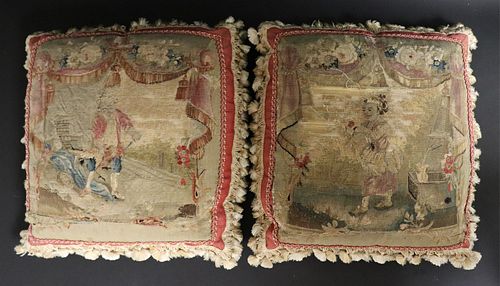 PAIR AUBUSSON TAPESTRY