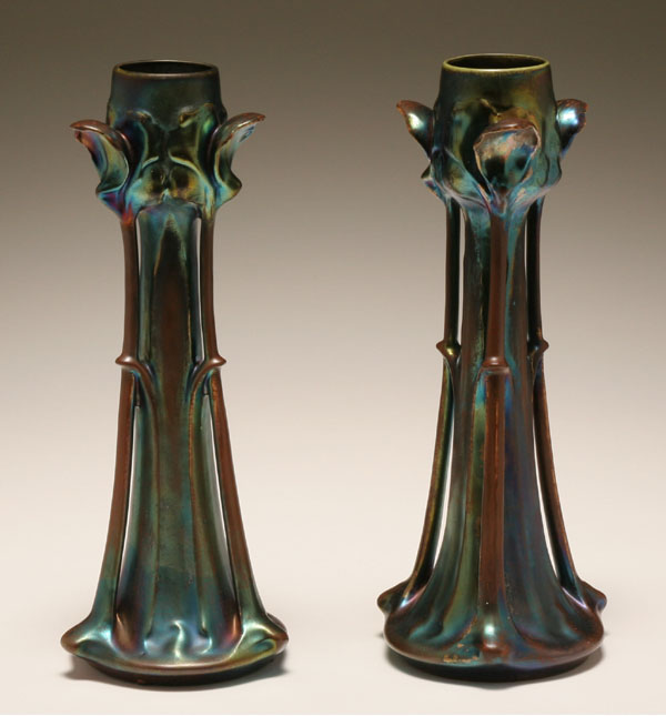 Pair Austrian Art Nouveau eosin