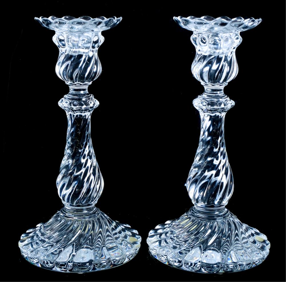 PAIR, BACCARAT CRYSTAL BAMBOUS