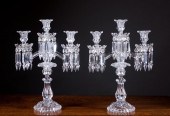 PAIR BACCARAT CRYSTAL CANDELAB