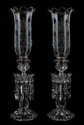 PAIR, BACCARAT CRYSTAL CANDLE