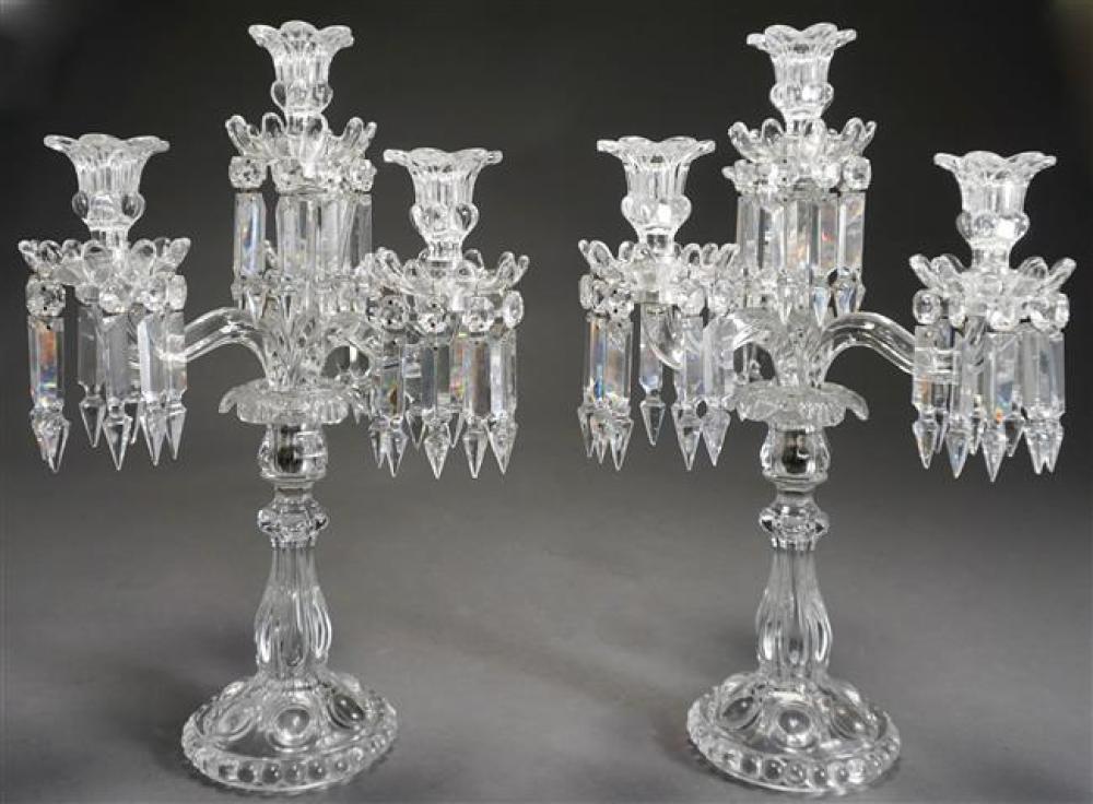 PAIR BACCARAT CRYSTAL FOUR-LIGHT
