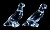 PAIR, BACCARAT CRYSTAL PARROT