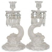 PAIR BACCARAT DOLPHIN GLASS CA