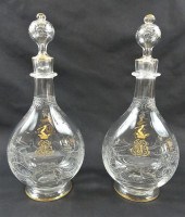 PAIR BACCARAT ETCHED & GILT DE