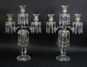 PAIR BACCARAT STYLE CRYSTAL AN