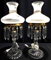 PAIR BACCARAT STYLE CRYSTAL BO