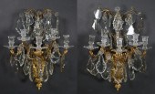 PAIR BACCARAT STYLE GILT BRONZ