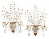 PAIR BAGUES-STYLE GILT METAL R