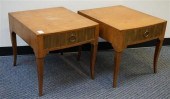 PAIR BAKER FRUITWOOD BEDSIDE T