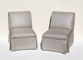 PAIR BAKER SLIPPER CHAIRS W/ T