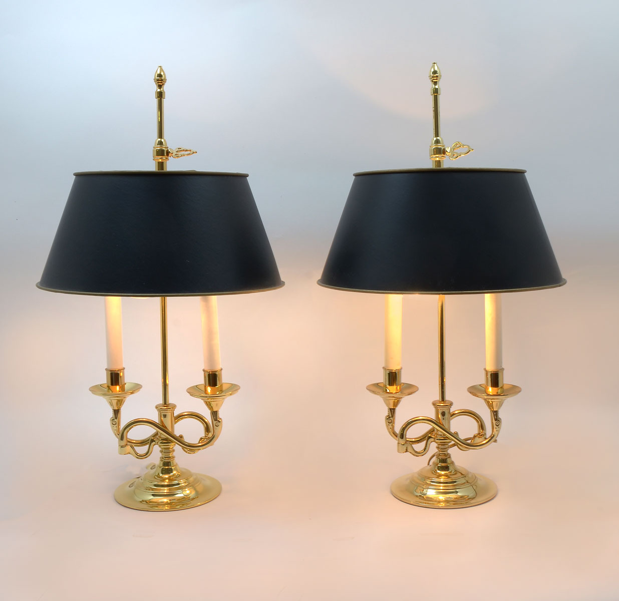 PAIR BALDWIN BRASS SERPENTINE