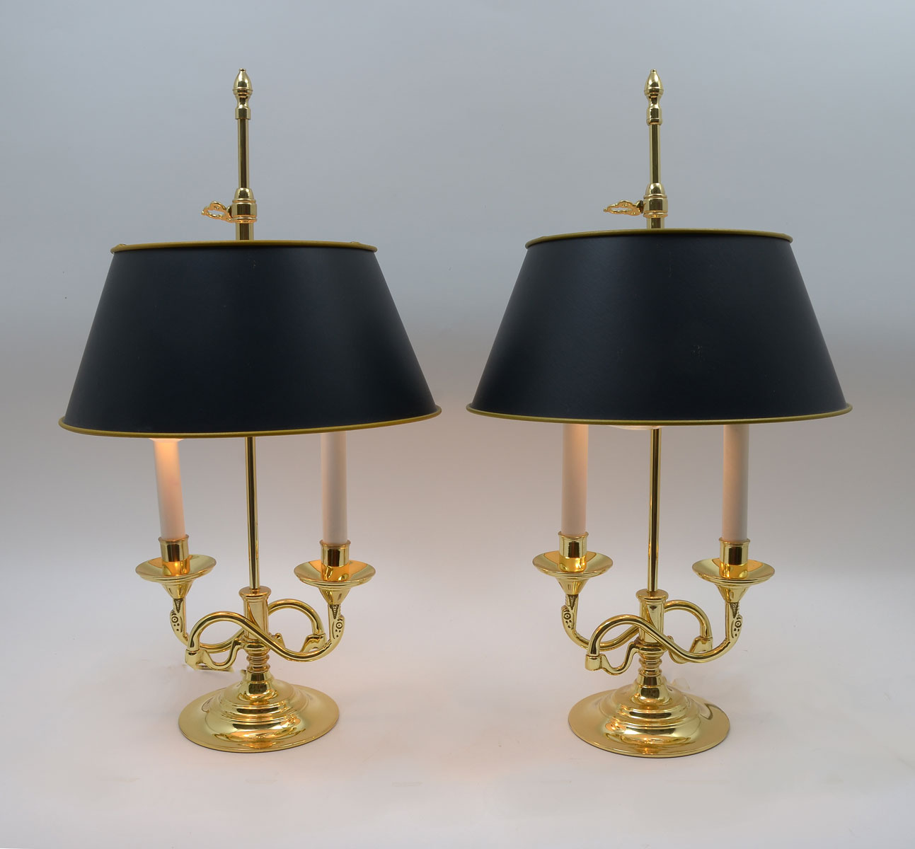 PAIR BALDWIN BRASS SERPENTINE