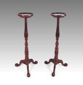 PAIR BALL AND CLAW FOOT CARVED