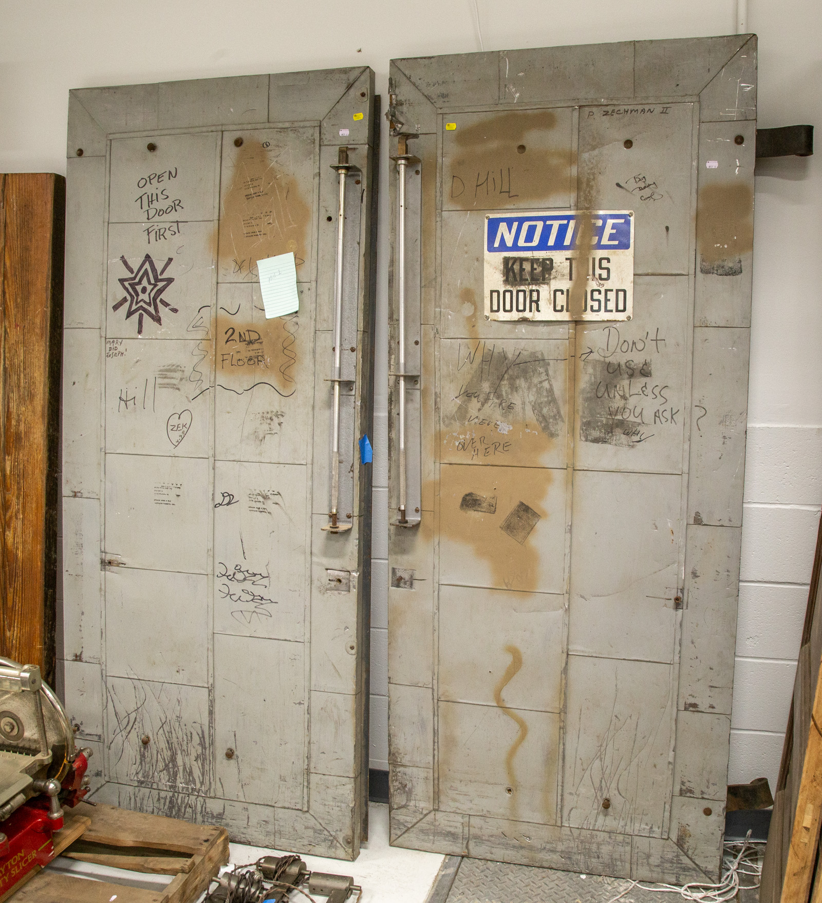 PAIR BALTIMORE METAL WRAPPED WOOD