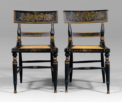Pair Baltimore stencil-decorated