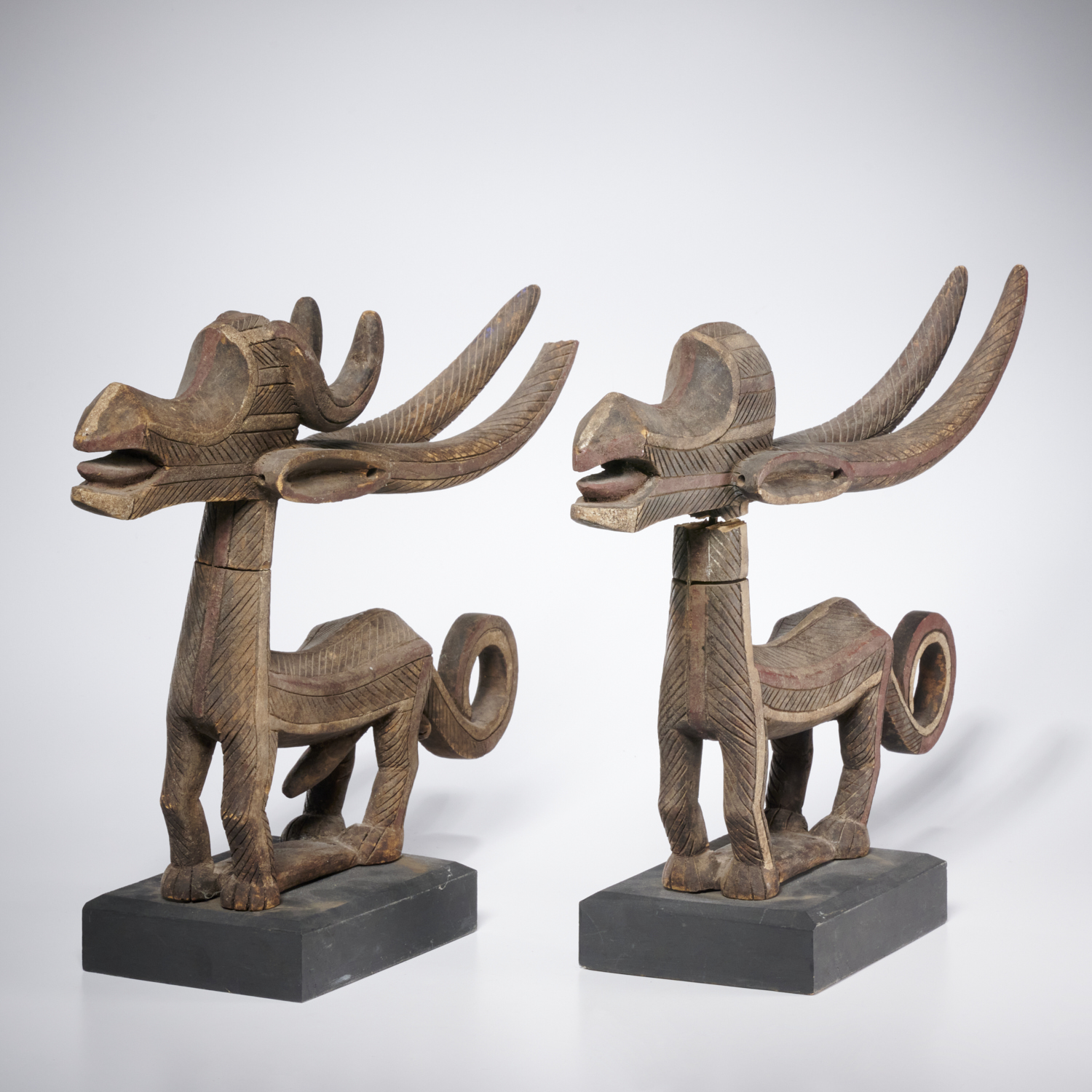 PAIR BAMBARA CARVED ANTELOPE