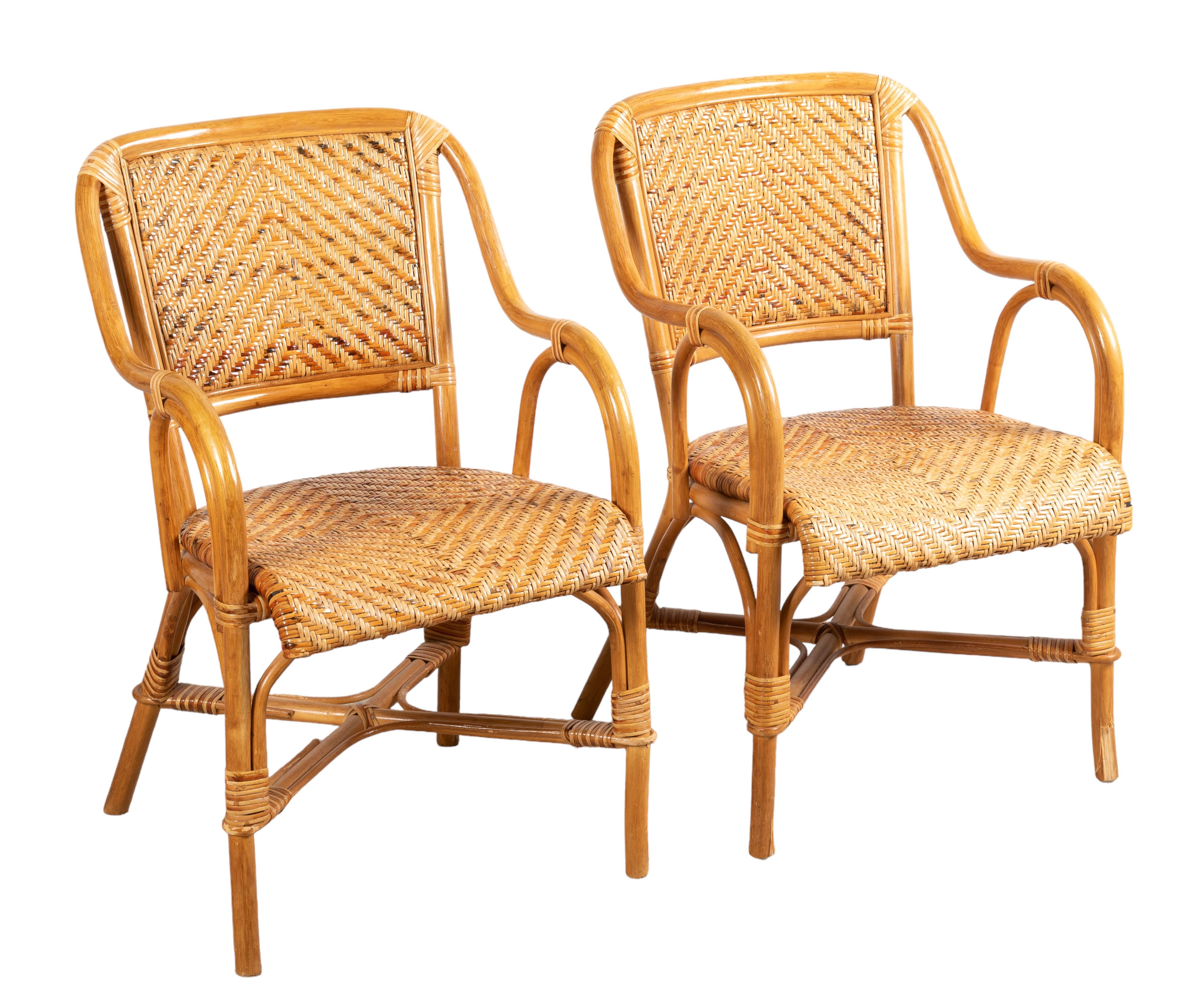 Pair bamboo and woven open