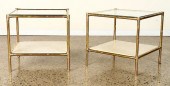 PAIR BAMBOO BRASS CUBE FORM SI