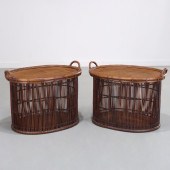 PAIR BAMBOO TRAY TABLES SUPPLI