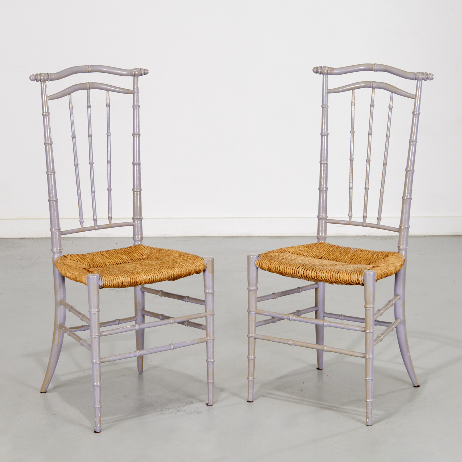 PAIR BAMBOO TURNED CHIAVARI STYLE