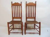 PAIR BANNISTER BACK CHAIRS, ST