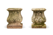 PAIR BAROQUE STYLE CAST STONE
