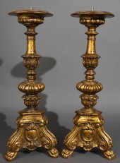 PAIR BAROQUE STYLE GILT WOOD C