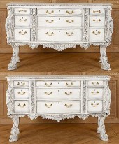 PAIR BAROQUE STYLE PAINTED CHE