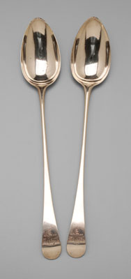 Pair Bateman silver stuffing