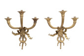 PAIR BEAUX ARTS GILT BRONZE TH